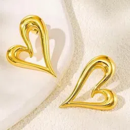 THEPANDASTOREE 18K Gold-Plated Heart Shaped Waterproof & Hypoallergenic Studs Earrings image 3