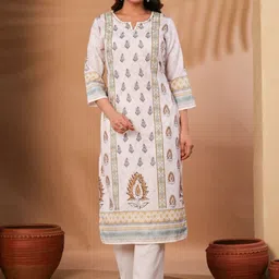 Araaha Women Ethnic Motifs Printed Regular Kurta with Palazzos & With Dupatta image 5