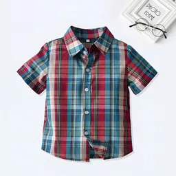 VANI COUTURE Boys Tartan Checks Checked Casual Shirt image 3