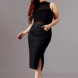 Miss Chase A+ Straight Midi Slit Skirts image 5