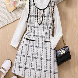 YK Checked Fit & Flare Dress-picture-37