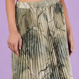 ZWERLON Printed Pleated A-Line Maxi Skirt image 4