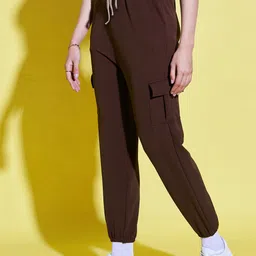 BUY NEW TREND Women Relaxed High-Rise Joggers Trousers image 5