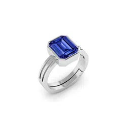 RRVGEM Blue Sapphire 8.00 KT Silver Plated Adjustable Ring image 3