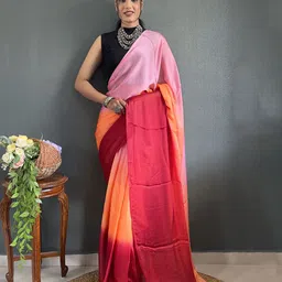 V3 FASHION STUDIO Colourblocked Pure Crepe Ready to Wear Saree-picture-39