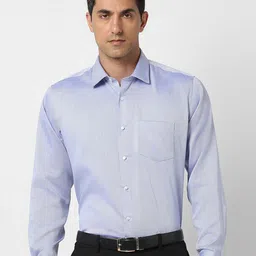 Van Heusen Men Textured Spread Collar Pure Cotton Formal Shirt-picture-30