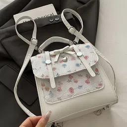 StyleCast Women Floral Printed Structured Bow Detail Satchel Bag-image-84