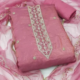 KALINI Embroidered Pure Silk Unstitched Dress Material-image-72