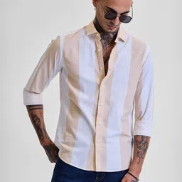 Snitch Men Smart Slim Fit Opaque Striped Casual Shirt-picture-42