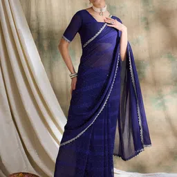 Sangria Polka Dots Embellished Saree With Blouse image 5