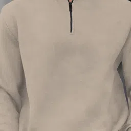 TRIPR Men Solid High Neck Regular Pullover Sweatshirt image 5