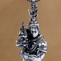 P. R. PRINTS Stainless Steel Silver-Plated Shankar Ji Pendants With Chains-picture-30