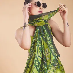 Garden Vareli Geometric Printed Pure Chiffon Saree image 3