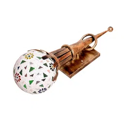 KINIS Gold-Toned & White Printed Cylinder ShapedWall Lamp & Bulb image 3