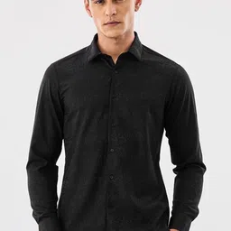 Snitch Men Slim Fit Textured Spread Collar Casual Shirt-picture-25