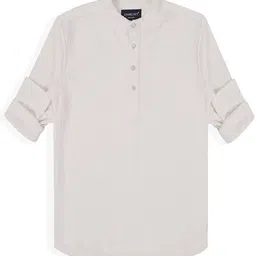 CHARCHIT Boys Comfort Fit Band Collar Textured Cotton Casual Shirt-picture-8