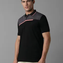Louis Philippe Men Colourblocked Polo Collar T-shirt image 3