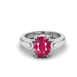 RRVGEM Silver Plated 3.25 Ratti 2.00 KT Ruby Adjustable Ring-picture-24