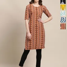 7Threads Women Pack Of 6 Ethnic Motifs Printed Daily Straight Kurtas-image-59