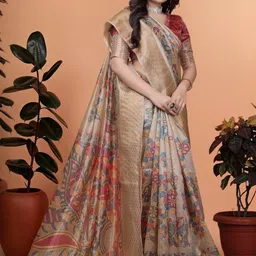 Vmdesigns Kalamkari Silk Blend Handloom Saree-picture-42