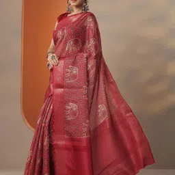 Libas Ethnic Motifs Silk Blend Handloom Saree-picture-30