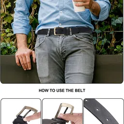 Provogue Men Textured Leather Formal Belt image 3