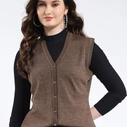 Monte Carlo V-Neck Sleeveless Woollen Cardigan-picture-31
