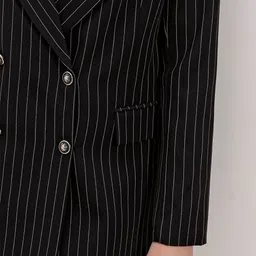 BIGDART Women Striped Longline Tailored Jacket image 2