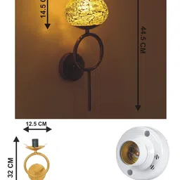 SOMIL Yellow Printed Glass Wall Lamp image 3