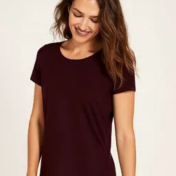 appulse Women Solid Round Neck Cotton Slim Fit T-shirt-image-30