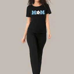 Fasense Printed Round Neck T-Shirt With Pyjama Co-Ords-picture-43