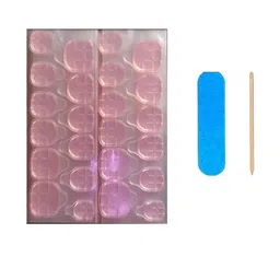 STYFY Set Of 24 Stick On Artificial Nails With Nail Buffer & Manicure Stick - Serenity image 3