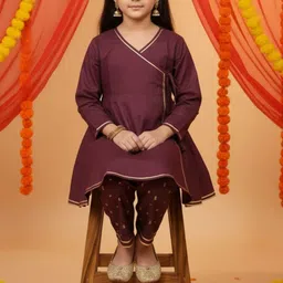Indo Era Girls Ethnic Motifs Angrakha Kurta with Trousers-picture-46