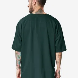 f Gallery Men Printed Drop-Shoulder Sleeves T-shirt image 3