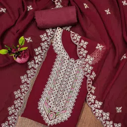 SAINOOR Embroidered Silk Georgette Unstitched Dress Material-picture-19