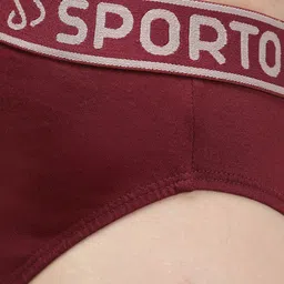 Sporto by Macho Men Pack Of 4 Cotton Mid-Rise Brand Logo Printed Basic Briefs image 3