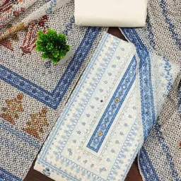 Maroosh Floral Embroidered Beads & Stones Pure Cotton Unstitched Dress Material-picture-21