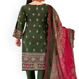 DRAVINAM Trends Embroidered Pure Cotton Unstitched Dress Material image 2