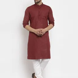 Attigo Men Thread Work Cotton Kurta-image-62