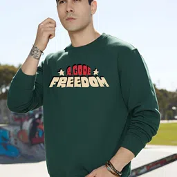 R.Code by The Roadster Life Co. Men Typography Printed Long Sleeves Pullover Sweatshirt-picture-18