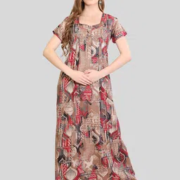Glamoras Women Printed Maxi Nightdress-picture-28