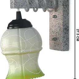 1ST TIME Green & White Colourblocked Wood Contemporary Rectangle Shaped Wall Lamp image 5