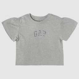 GAP Girls Brand Logo Printed Round Neck Cotton Relaxed Fit T-shirt-picture-0