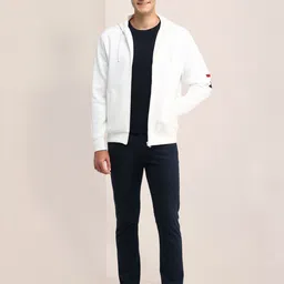 U.S. Polo Assn. Men Cotton Solid Hooded Long Sleeves Front-Open Sweatshirt image 2