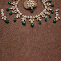 VIPY HANGER Gold-Plated Stone Studded & Beaded Jewellery Set-picture-21