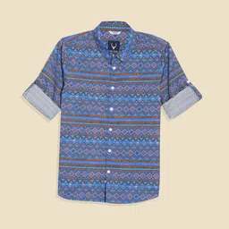 Allen Solly Junior Boys Slim Fit Opaque Printed Casual Shirt-picture-22
