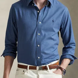 Polo Ralph Lauren Men Solid Button-Down Collar Cotton Casual Shirt-image-67