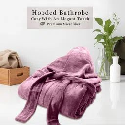 HOUSSE Pink 450 GSM Shawl Collar Bath Robe With Belt-picture-41