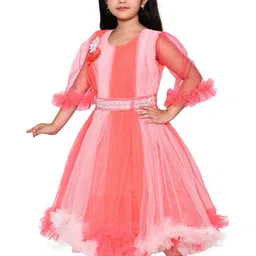 IKONIC FASHION Cape Sleeve Net Fit & Flare Maxi Dress image 2