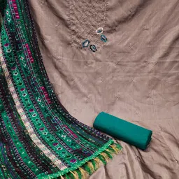 Rangtulika Ethnics Embroidered Unstitched Dress Material image 4